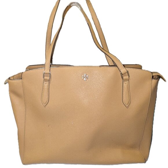 Tory Burch Handbags - Tory Burch Emerson Saffiano Leather Tote – Tan/Camel REHAB SPECIAL!